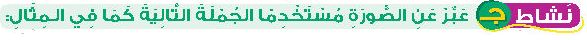 نشاط ج عبر عن الصورة مستخدما الجملة التالية كما في المثال